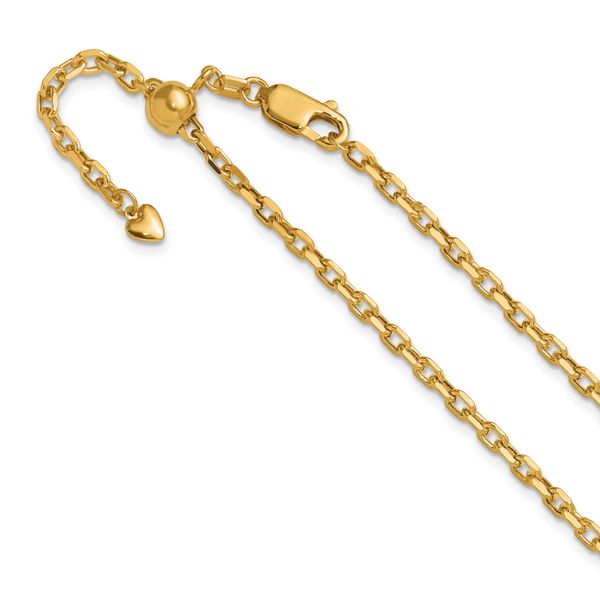 Leslie's 14K Adjustable 2.75mm Semi-Solid D/C Cable Chain