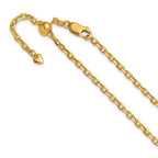 Leslie's 14K Adjustable 2.75mm Semi-Solid D/C Cable Chain