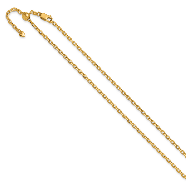 Leslie's 14K Adjustable 2.75mm Semi-Solid D/C Cable Chain - Image 2