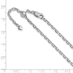 Leslie's 14K White Gold Adjustable 2.75mm Semi-Solid D/C Cable Chain - Image 3