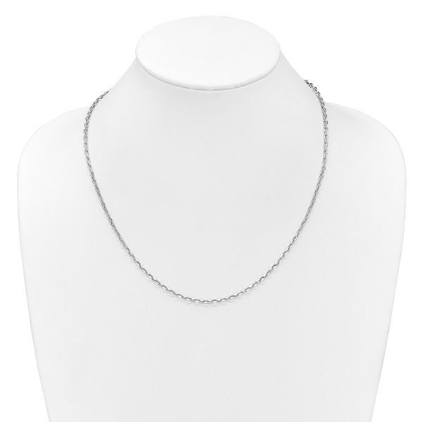 Leslie's 14K White Gold Adjustable 2.75mm Semi-Solid D/C Cable Chain - Image 4
