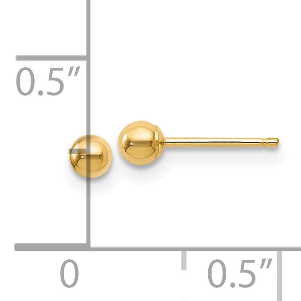 Leslie's 14K Polished 3mm Ball Post Earrings - Image 4