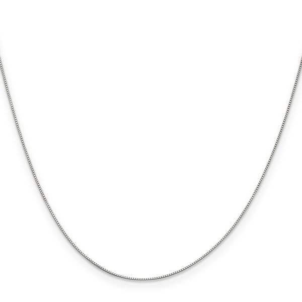 Leslie's 14K White Gold .5mm Baby Box with Spring Ring Clasp Chain - Image 2