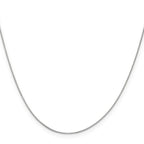 Leslie's 14K White Gold .5mm Baby Box with Spring Ring Clasp Chain - Image 2