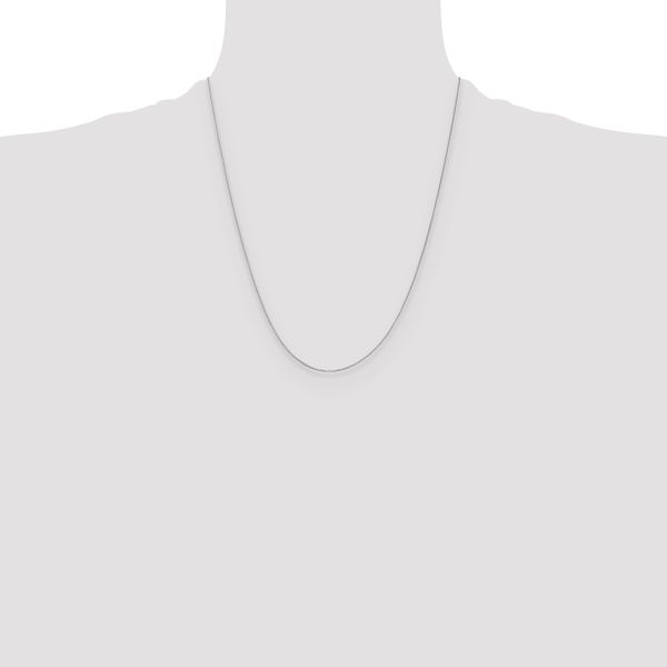 Leslie's 14K White Gold .5mm Baby Box with Spring Ring Clasp Chain - Image 4