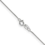 Leslie's 14K White Gold .5mm Baby Box with Spring Ring Clasp Chain - Image 3