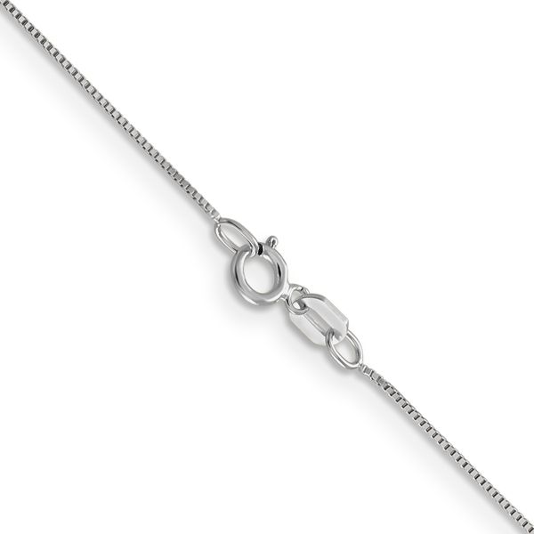 Leslie's 14K White Gold .5mm Baby Box with Spring Ring Clasp Chain - Image 3