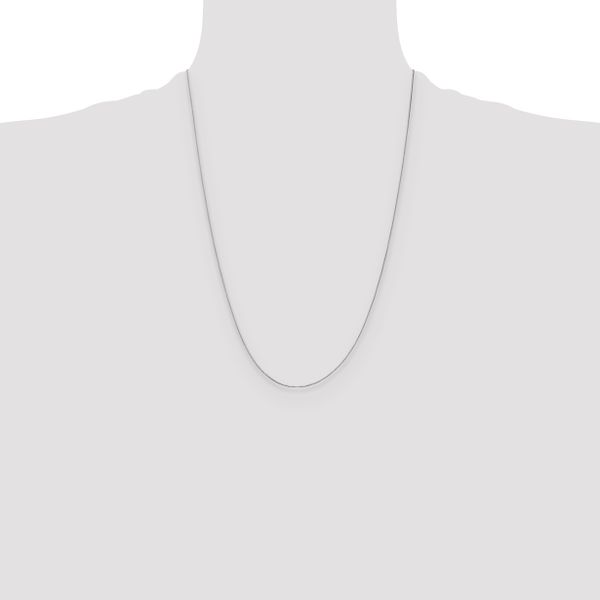 Leslie's 14K White Gold .5mm Baby Box with Spring Ring Clasp Chain - Image 4