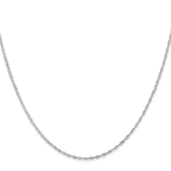 Leslie's 14K White Gold 1mm Singapore with Lobster Clasp Chain - Image 2