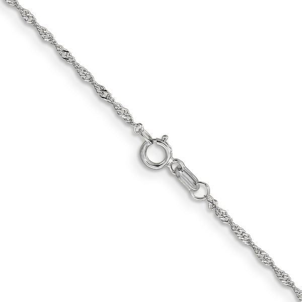 Leslie's 14K White Gold 1mm Singapore with Lobster Clasp Chain - Image 3