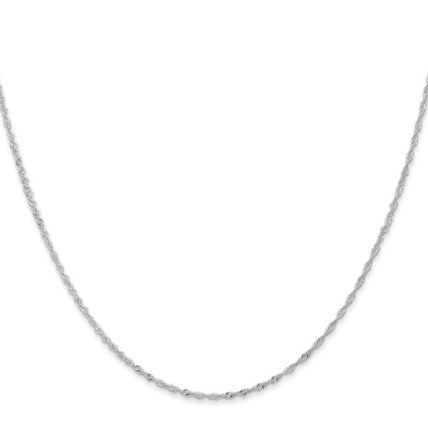 Leslie's 14K White Gold 1mm Singapore with Lobster Clasp Chain - Image 2