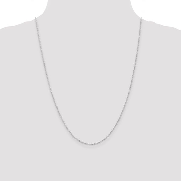 Leslie's 14K White Gold 1mm Singapore with Lobster Clasp Chain - Image 4