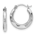 Leslie's 14K White Gold Polished Hinged Hoop Earrings