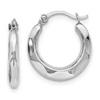 Leslie's 14K White Gold Polished Hinged Hoop Earrings