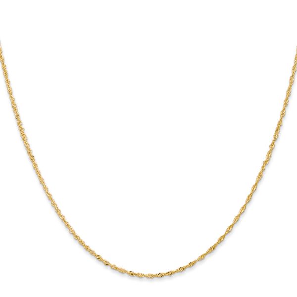 Leslie's 14K 1mm Singapore with Lobster Clasp Chain - Image 2
