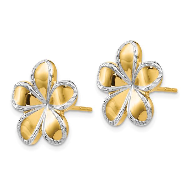 Leslie's 14K w/Rhodium Flower Post Earrings - Image 2