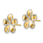 Leslie's 14K w/Rhodium Flower Post Earrings - Image 2