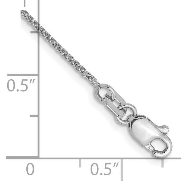 Leslie's 14K White Gold 1.0mm Spiga Chain Anklet - Image 2