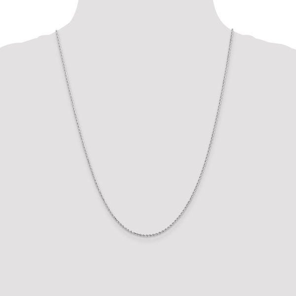 Leslie's 14K White Gold 1.5mm Diamond-Cut Rope Chain - Image 4