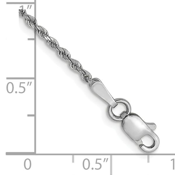 Leslie's 14K White Gold 1.5mm Diamond-Cut Rope Chain - Image 2