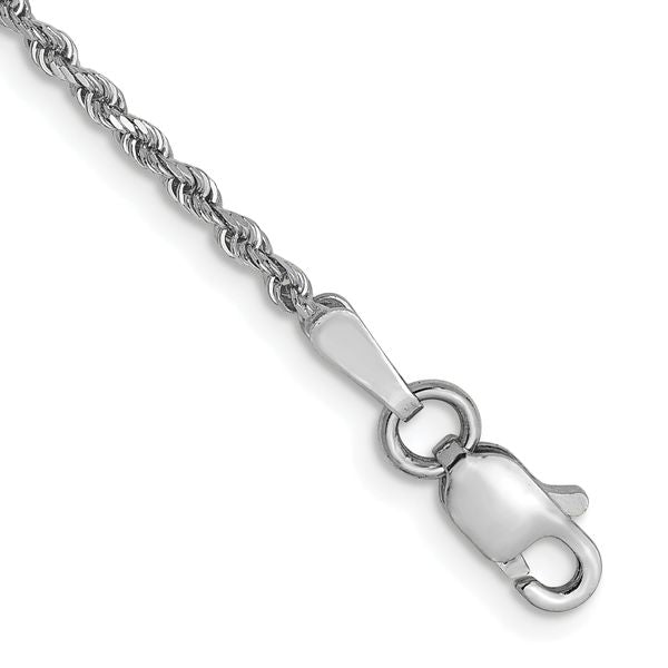 Leslie's 14K White Gold 1.5mm Diamond-Cut Rope Chain