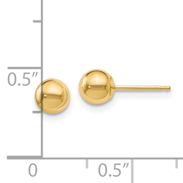 Leslie's 14K Polished 5mm Ball Post Earrings - Image 4