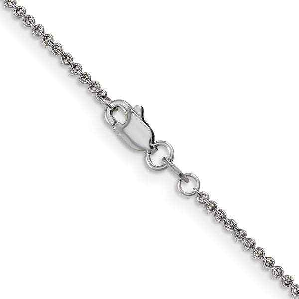 Leslie's 14K White Gold 1.6mm Round Cable Chain - Image 3