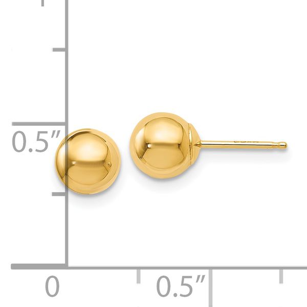 Leslie's 14K Polished 6mm Ball Post Earrings - Image 4
