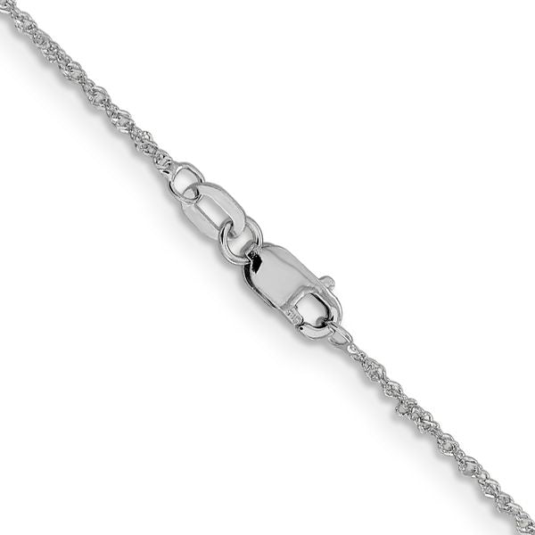 Leslie's 14K White Gold 1mm Sparkle Singapore Chain - Image 3