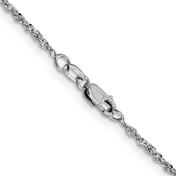 Leslie's 14K White Gold 1.6mm Sparkle Singapore Chain - Image 3