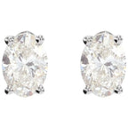 Oval 4-Prong Lightweight Stud Earrings - Image 2