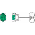 Oval 4-Prong Lightweight Stud Earrings