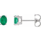 Oval 4-Prong Lightweight Stud Earrings