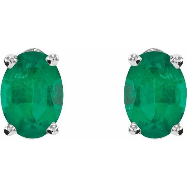 Oval 4-Prong Lightweight Stud Earrings - Image 2