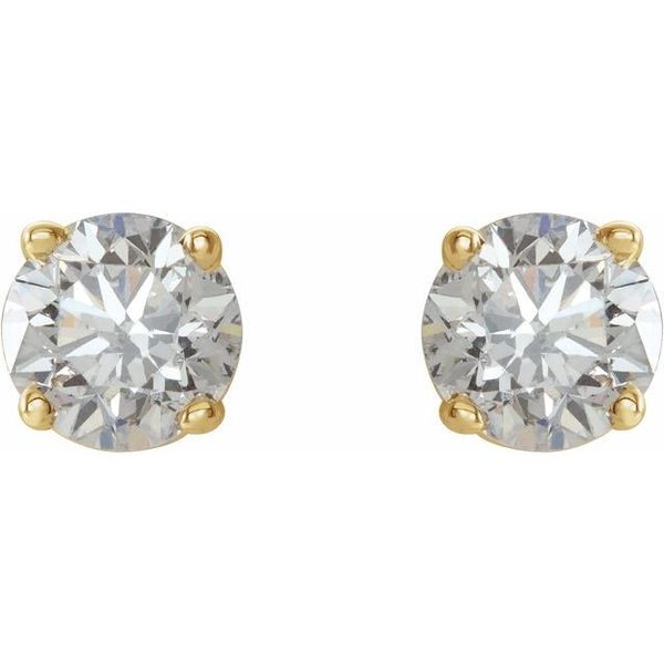 Round 4-Prong Lightweight Stud Earrings - Image 2