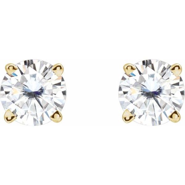 Round 4-Prong Lightweight Stud Earrings - Image 2