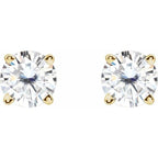 Round 4-Prong Lightweight Stud Earrings - Image 2