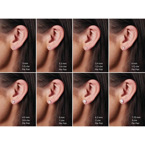 Round 4-Prong Lightweight Stud Earrings - Image 3