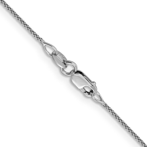 Leslie's 18K White Gold 18 inch 1mm Diamond-cut Spiga with Spring Ring Clasp Chain - Image 3