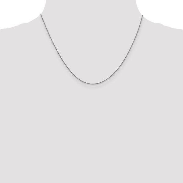 Leslie's 18K White Gold 18 inch 1mm Diamond-cut Spiga with Spring Ring Clasp Chain - Image 4