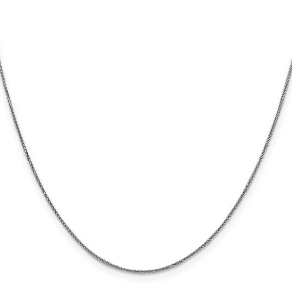 Leslie's 18K White Gold 20 inch 1mm Diamond-cut Spiga with Spring Ring Clasp Chain - Image 2