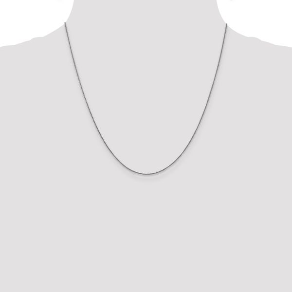 Leslie's 18K White Gold 20 inch 1mm Diamond-cut Spiga with Spring Ring Clasp Chain - Image 4
