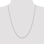 Leslie's 18K White Gold 24 inch 1mm Diamond-cut Spiga with Spring Ring Clasp Chain - Image 4