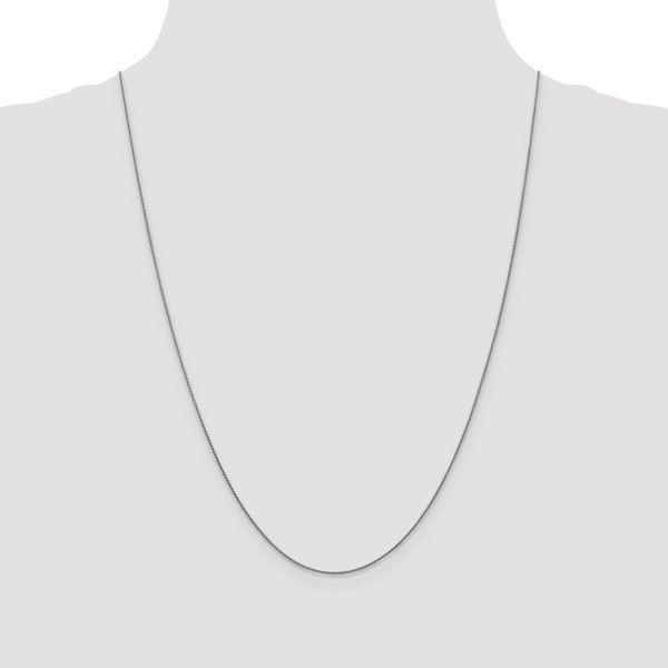Leslie's 18K White Gold 24 inch 1mm Diamond-cut Spiga with Spring Ring Clasp Chain - Image 4