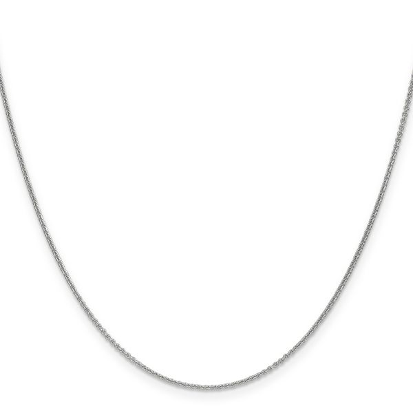 Leslie's 18K White Gold 18 inch 1.15mm Diamond-cut Cable with Fancy Lobster Clasp Chain - Image 2