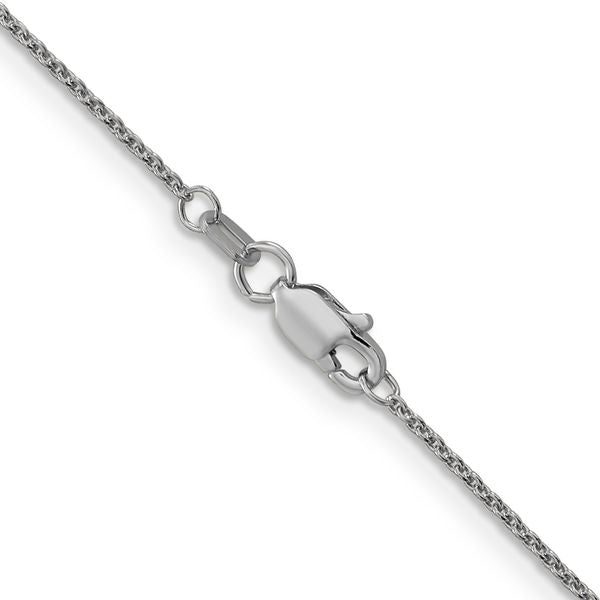 Leslie's 18K White Gold 18 inch 1.15mm Diamond-cut Cable with Fancy Lobster Clasp Chain - Image 3