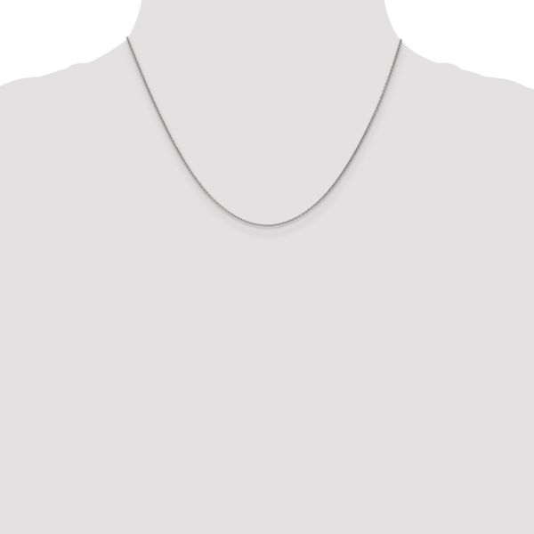 Leslie's 18K White Gold 18 inch 1.15mm Diamond-cut Cable with Fancy Lobster Clasp Chain - Image 4