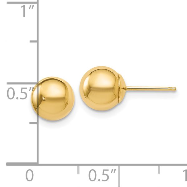 Leslie's 14K Polished 7mm Ball Post Earrings - Image 4
