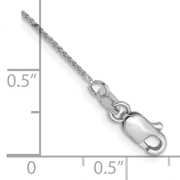 Leslie's 14K White Gold .8mm Spiga Chain Anklet - Image 2