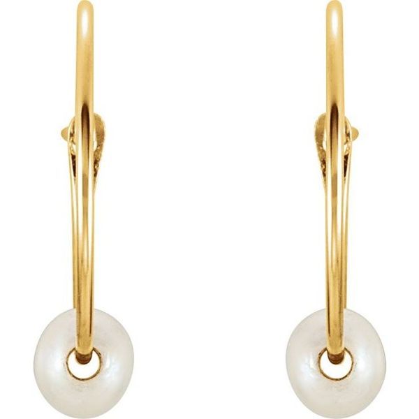 Youth Pearl Huggie Earrings - Image 2